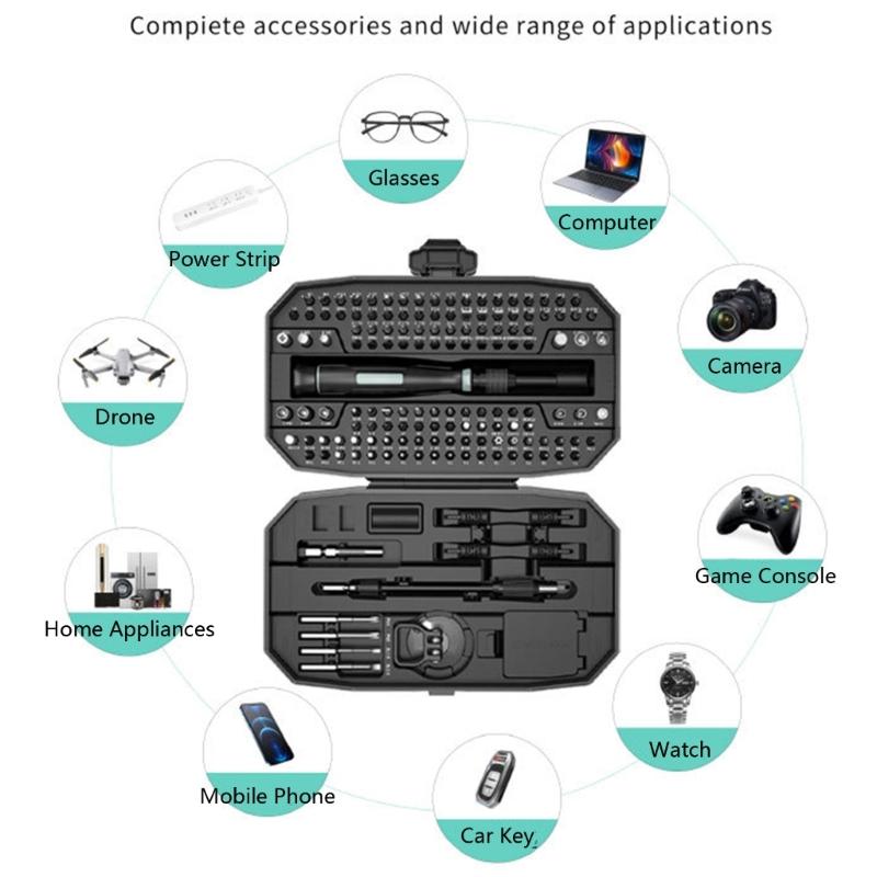 Professional Multifunctional Tool Kit 152Pieces Screwdriver with Nonslip Grip for Home Maintenance Jewelry Watch Repair