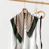 Mary Herringbone cashew silk scarf, color-blocking square scarf, literary vintage small scarf, decorative scarf, breathable scarf