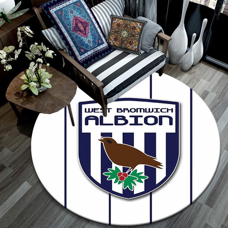 West Brom,Round Area Rug,Carpet Rug for Living Room Bedroom Sofa Playroom Decor,Non-slip Floor Mat