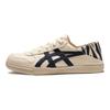 Asics Aaron Canvas Fabric Synthetic Leather Slip-On Comfortable Daily Low-Top Lifestyle Casual Shoes Unisex Casual Shoes Beige Navy 1203A234-021