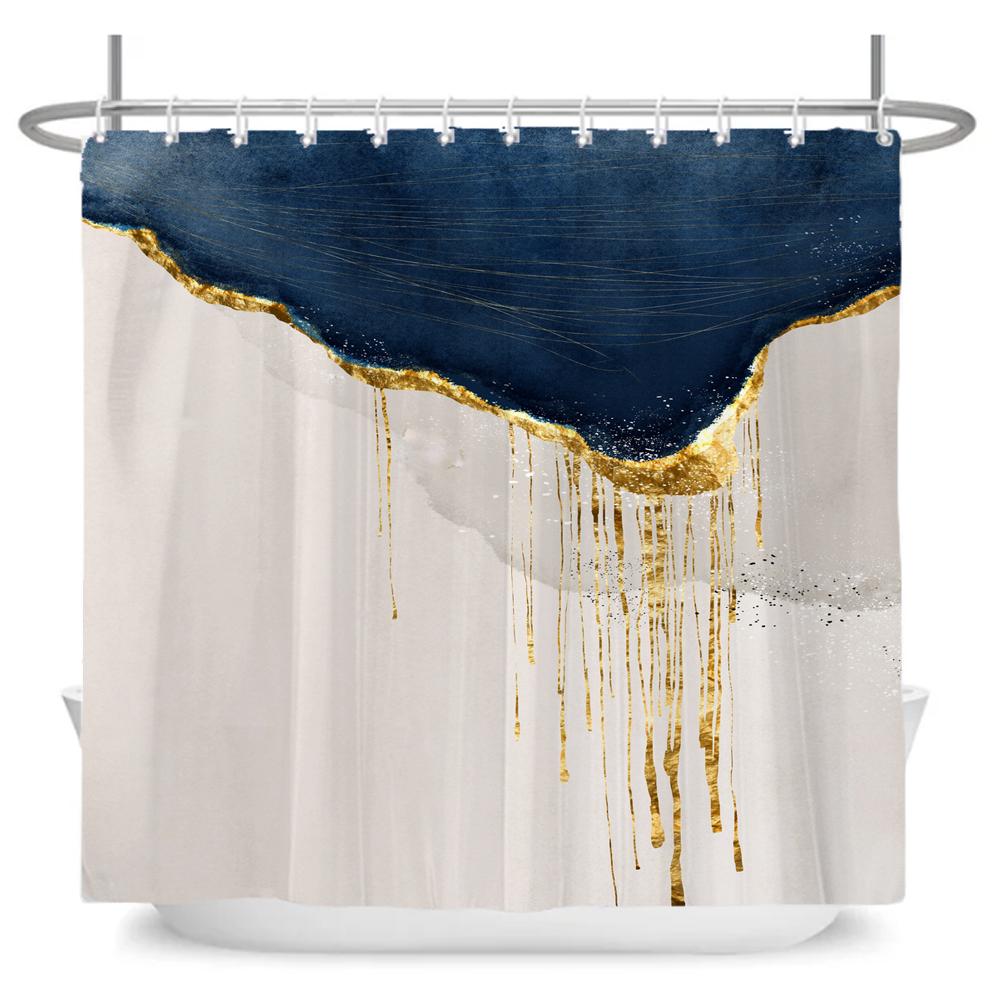 Nordische Abstrakte Kunst Duschvorhang Einfache Geometrie Badewannenvorhang Wasserdicht Polyester Badezimmer Vorhang Zubehör Dekor