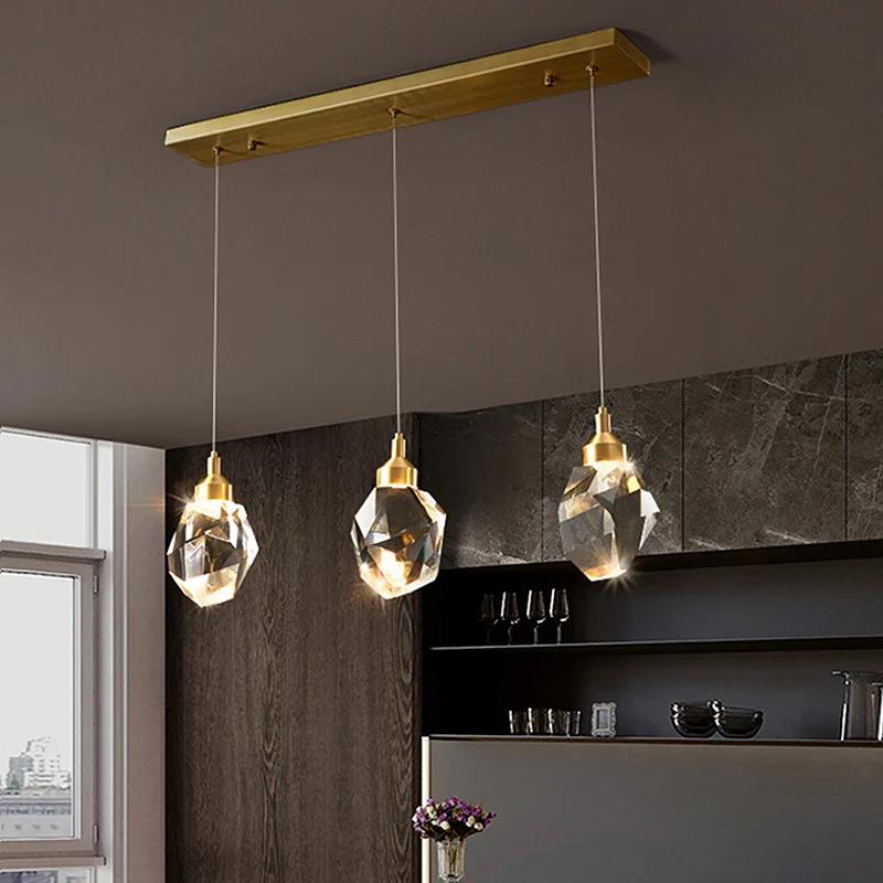 Lumini suspendate din cristal K9 simple, sufragerie, sufragerie, candelabre cu led, decor interior, lămpi de iluminat suspendate