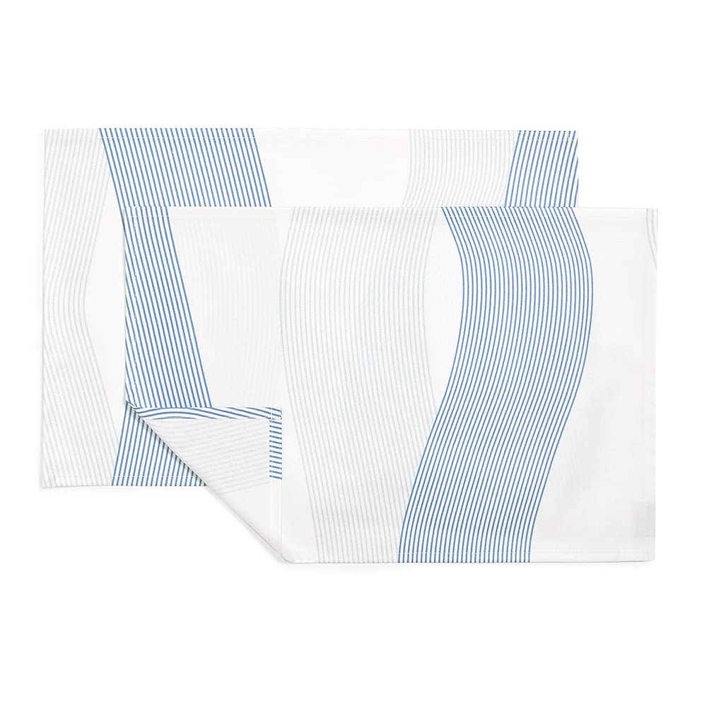 STYLE Decor 2-Piece Set: 4 Laminated Placemats and 4 Laminated Coasters. Perfect for Dining Tables, Parties, and Table Coordination. Water Flow Design