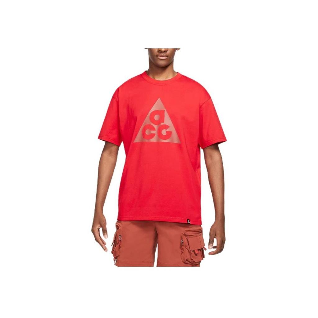 Nike ACG Series Triangle Logo Print Sports Crew Neck Short Sleeve T-Shirt Men Tops Red DJ3645-657