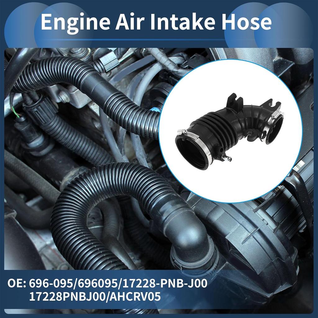 Engine Air Intake Hose for Honda CR-V 2005-2006 Air Intake Duct No.696-095 Rubber 1 Pcs Clamp