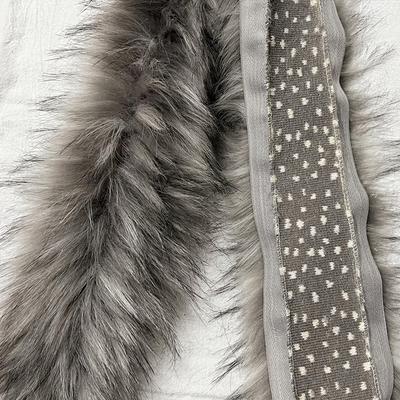 1M Pelo Imitación Perro Mapache Lana Cuello Piel Sintética Zorro Tiras Artesanales Encaje Otoño Invierno Accesorios Ropa Bufanda Sombrero Borde Abrigo