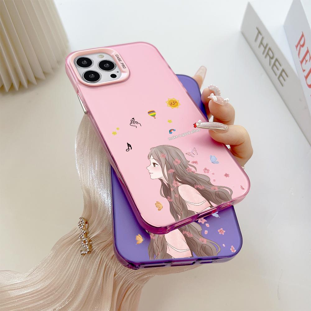 Fashion Colorful Sliver Double Sided Phone Shell Soft Edge Hard Case Full Cover Shockproof Phone Casing for Samsung A16 A55 Xiaomi Redmi 14C Poco C75