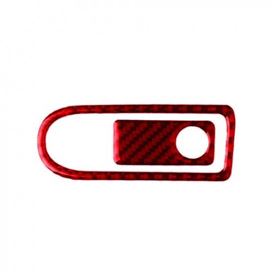 Red Carbon Fiber Co-pilot Storage Box Cover Trim For Mercedes-Benz W204 2007-14