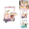 Wooden Ice Cream Shop Playset With Cash Register For Kids Pretend Market Toy