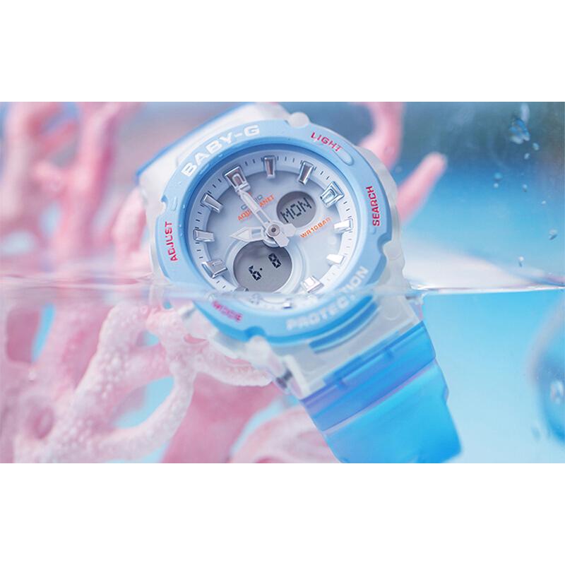 Casio Baby-G Series Coral Life Ocean Theme Sports Waterproof Shockproof Quartz Movement Watch Women Watches White BGA-270AQ-2A