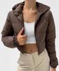 Veste d'hiver chaude à capuche pour femme, manteau court à manches longues, vêtements d'extérieur, fermeture éclair, parka décontractée, manteau rembourré