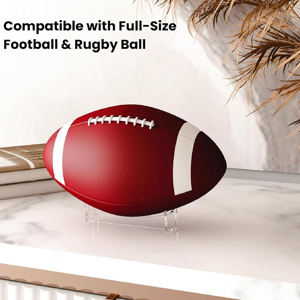 2 Stück Fußball Ausstellungsständer Klar Dickes Acryl Rugbyball Präsentationshalter für Sportbälle Handschuhe