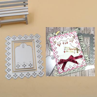 Krajka s oky Obdélník Kovové vykrajovátka Šablony DIY Scrapbook Fotoalbum Papírová karta Dekorativní
