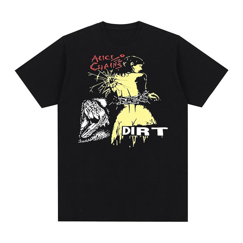 

Alice In Chains Vintage T-shirt Dirt Graphic Retro Charcoal Summer Casual Clothes Cotton Men T shirt New Tee Tshirt Women Tops S разноцветный