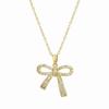 Colar de Cobre em Ouro 18K com Design de Laço com Diamantes e Zircônia