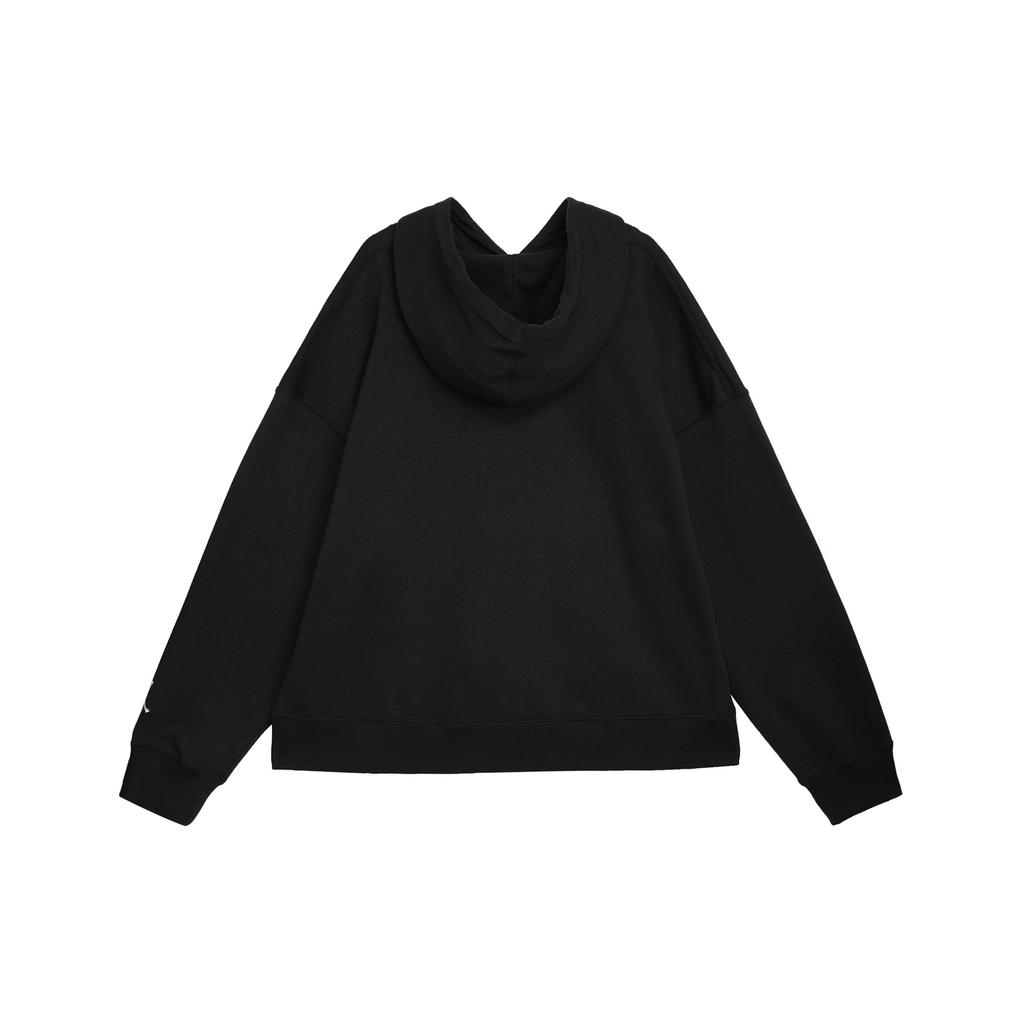 Jordan Alphabet Print Loose Long Sleeve Hoodie Women Tops Black FN5435-010