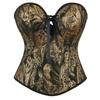 Corset Bustier Strâmt Push-Up Negru-Auriu pentru Femei