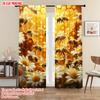 2pcs   Plane Printing Popular Curtain Panels Bees and Sunflowers Honeycomb Polyester Easy Install (without Rod) All Seasons Use