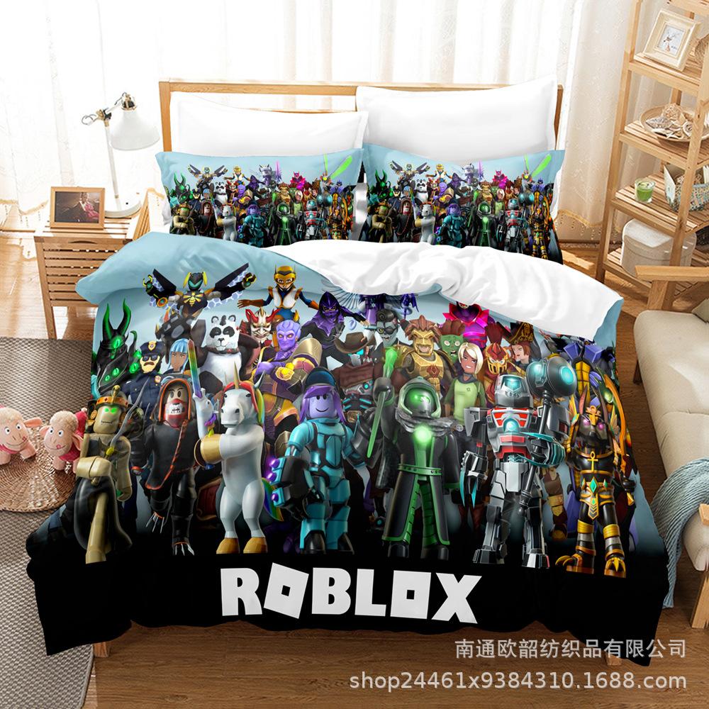 Ebey Minecraft Three-Piece Sandbox Game Digital Printing Kit 1.5M Bedding Quilt Cover