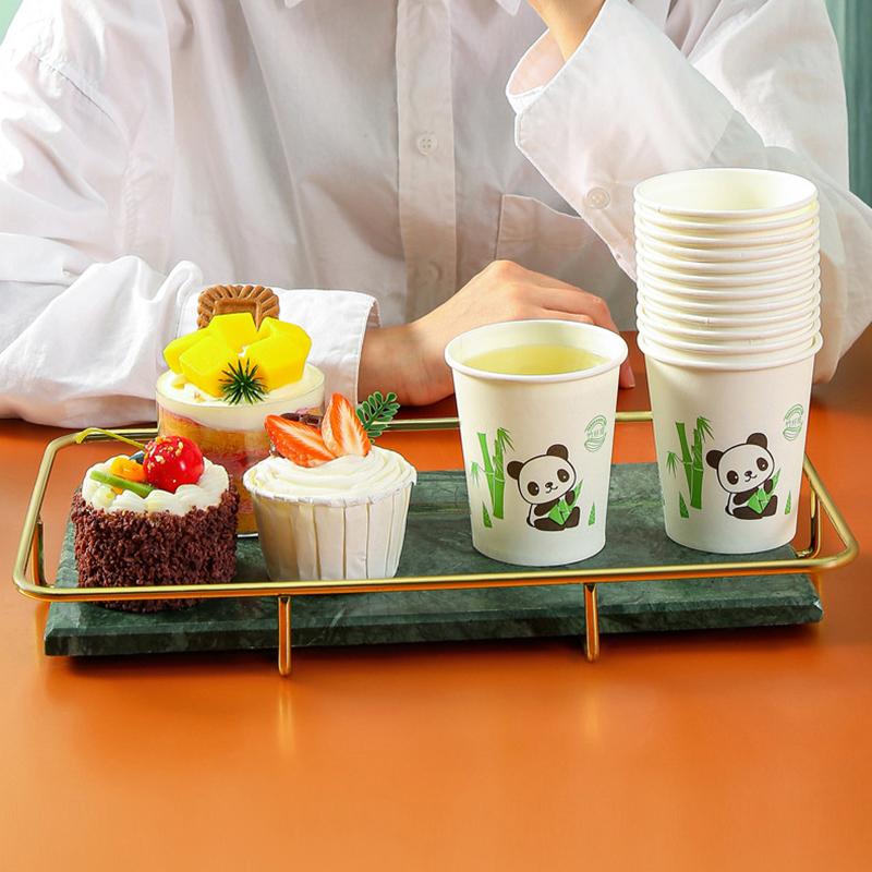 50Pcs Disposable Coffee Cups Thickened Bamboo Fiber Cup Household Water Cup Juice Milk Bubble Tea Cup