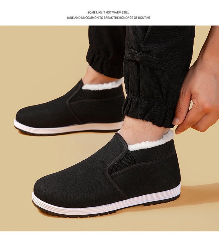 Herren Winter High-Top Samtgefüttert Rutschfest Baumwollschuhe