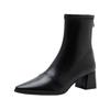 Pointed Toe Women Ankle Boots High Heels Chunky Leather Shoes Woman 2025 Trend Winter Fashion Elegant Casual Mujer Snow Botas