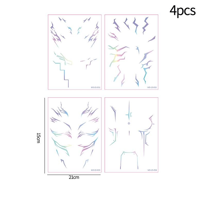 Kpop Demon HUNTERIX Tattoo-Aufkleber Sajaa Boys Dark Cosplay Körper-Tattoo-Aufkleber Set Kinder Geburtstagsparty Geschenke Cosplay Requisiten