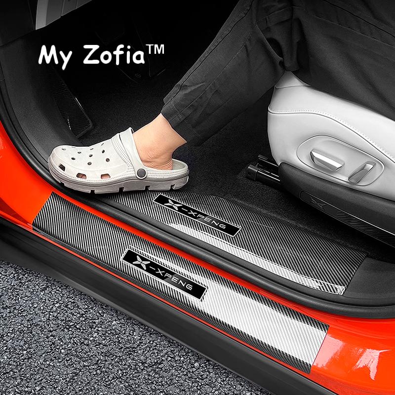 Front Rear Door Sill Protector Cover For Xpeng G6 2024 2025 2026 Carbon Fiber Anti Kick ABS Pedal Guards Inner Strip Threshold