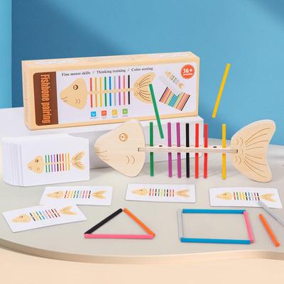 Montessori Fishbone Pegboard: Color Matching & Fine Motor Skills Puzzle for Children