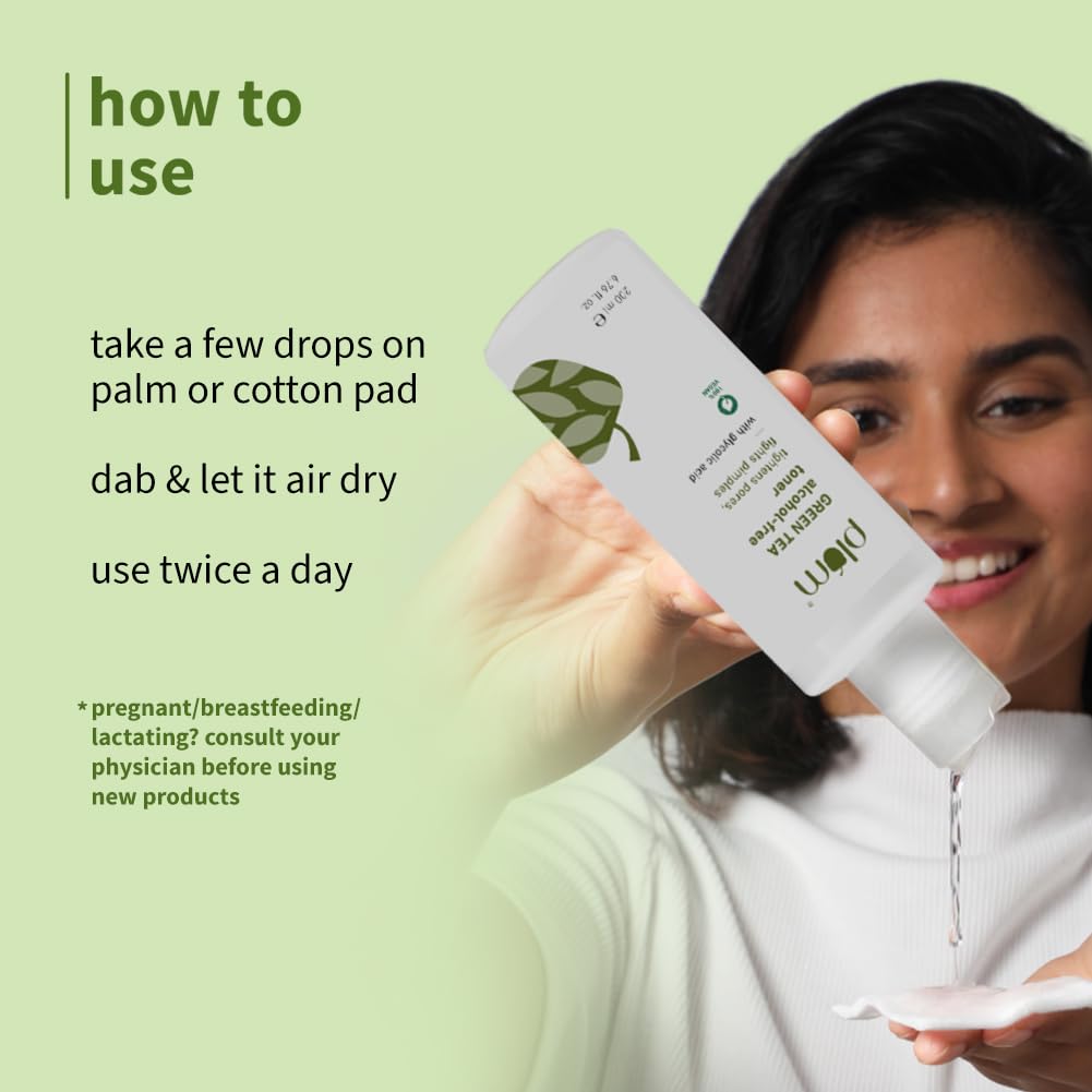 Plum Green Tea Face Toner 200ml Pack for Oily Acne-Prone Skin | Alcohol-Free | Tightens Pores & Controls Oil