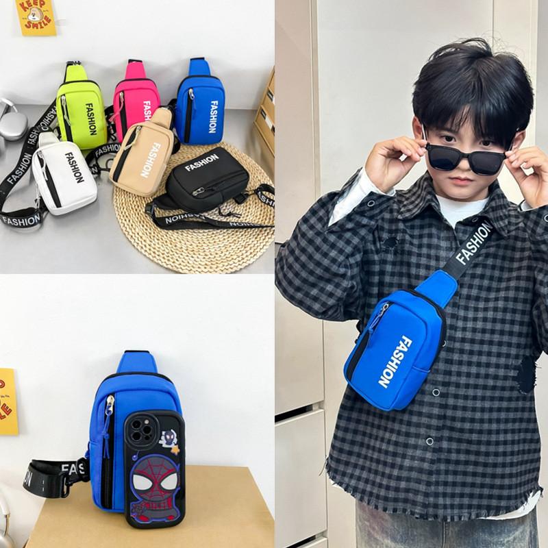 Letter Fashion Patterns Kids Single Shoulder Crossbody Chest Bag Breathable Gift