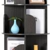 Rengue Rotating Bookshelf Tower, 4 Tiers 360 Spinning Book Case Revolving Book Shelf Corner Organizer Display ,18" Wide, Grey