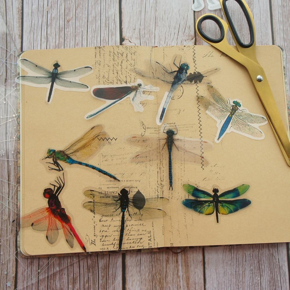 30pcs Insect Theme Dragonflies In Summer Style PVC Sticker Scrapbooking DIY Gift Packing Label Decoration Tag