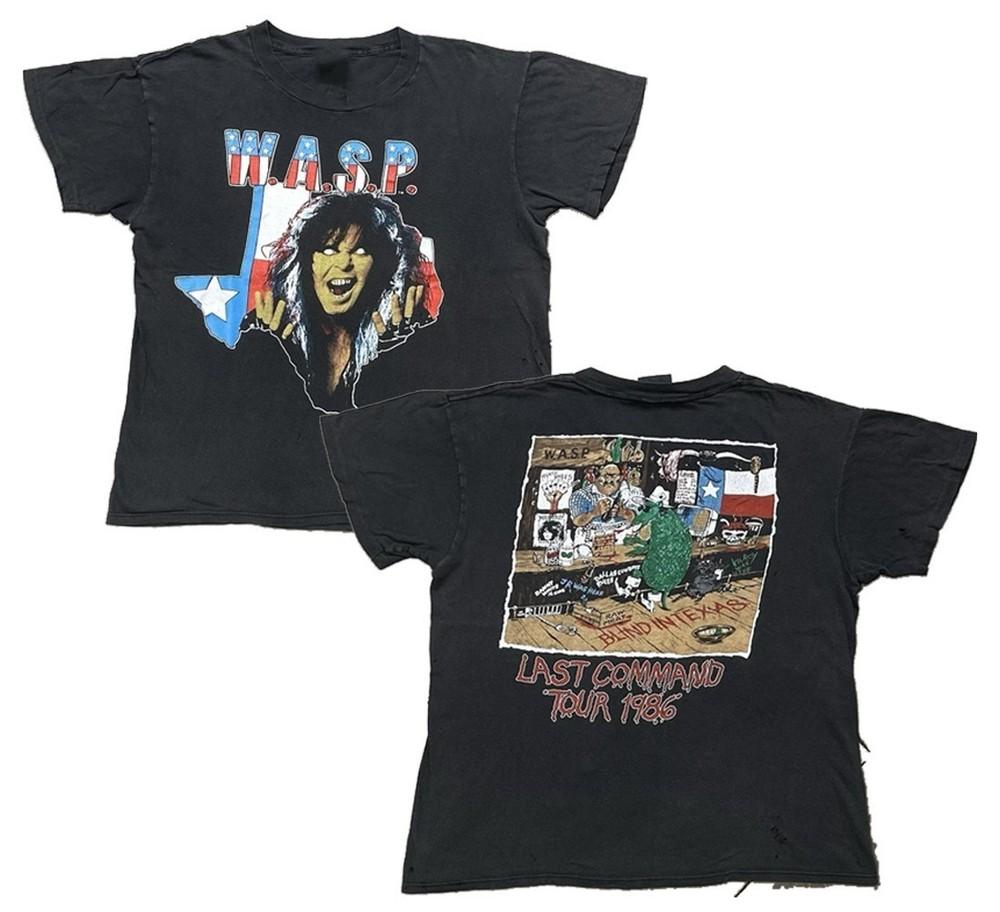 

2 стороны W.A.S.P. Группа Черный Хлопок Все размеры S-5XL Унисекс Подарок Фанаты AD317 Унисекс Футболка XXXXL