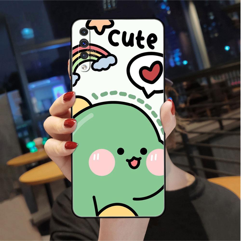 Dinosaur Cartoon Case For Samsung Galaxy A50 A70 M52 A30 A20s A20e A10 A40 A10s M51 M31 M30s M13 5G Black Phone Cover