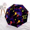 1pc Lightning Pattern Automatic Folding Umbrella - Portable Foldable Design with 8 Ribs, Durable Plastic & Iron Frame, Casual Outdoor Access