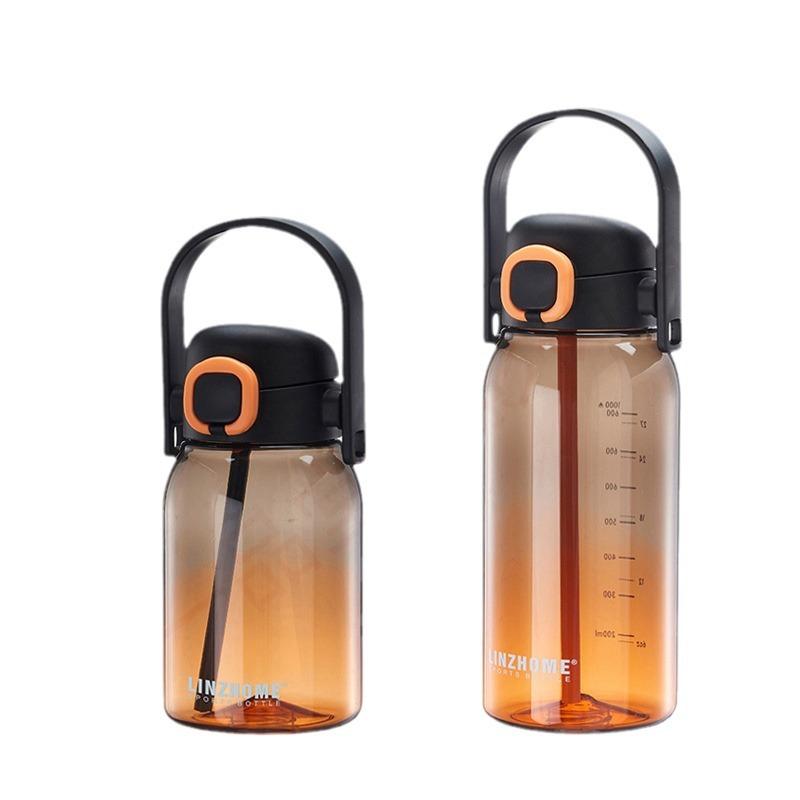Farbverlauf Wasserbecher, ohne Lack, neue Doppeltrink-Tragflasche für Fitness, Outdoor-Sport, große Kapazität mit Skala