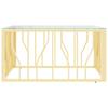  Coffee Table, Gold, 80x80x40 Cm, Stainless Steel and Glass