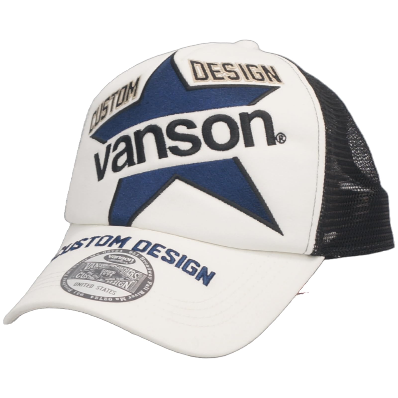 

Vanson Men s Star Embroidered Mesh Cap (nvcp-2505) (JP, Alphabet, Free Size, White)