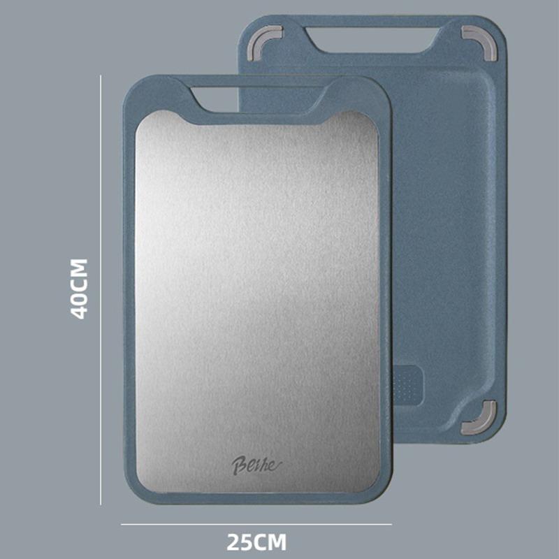 

Stainless Steel Plastic Double-sided Multifunctional Cutting Board Vegetables And Meat Chopping Cutting Board Two Sides S синій