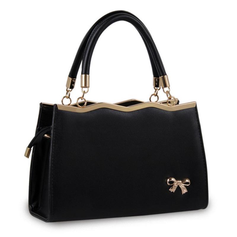 Borsa da Donna Nuova Moda Casual Borsa a Sella con Fiocco Colore Solido Cerniera Monospalla Borsa a Mano KTY
