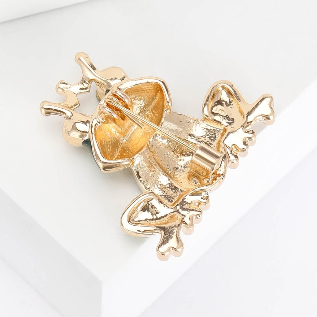 Fashion Enamel Frog Prince Brooch Simple Animal Pin Women'S Clothing Accessories Corsage