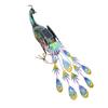 Solar Animal Statue Light Short Peacock Look Back Style LED Water Proof Solar Powered Metal Animal Figurine for Patio