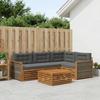 Outdoor Sofa Set with Cushions 5 pcs Natural and Anthracite