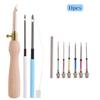 11Pcs/set Punch Needle Embroidery Kits Wooden Yarn Embroidery Pen Crochet Knitting DIY Craft Stitching Sewing Tools