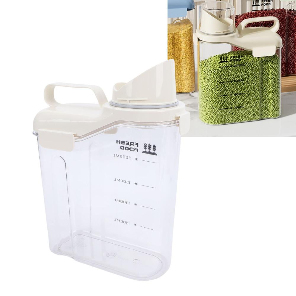PET Plastic Rice Storage Container 2300ml Pet Food Container Food Storage Canister  For Home