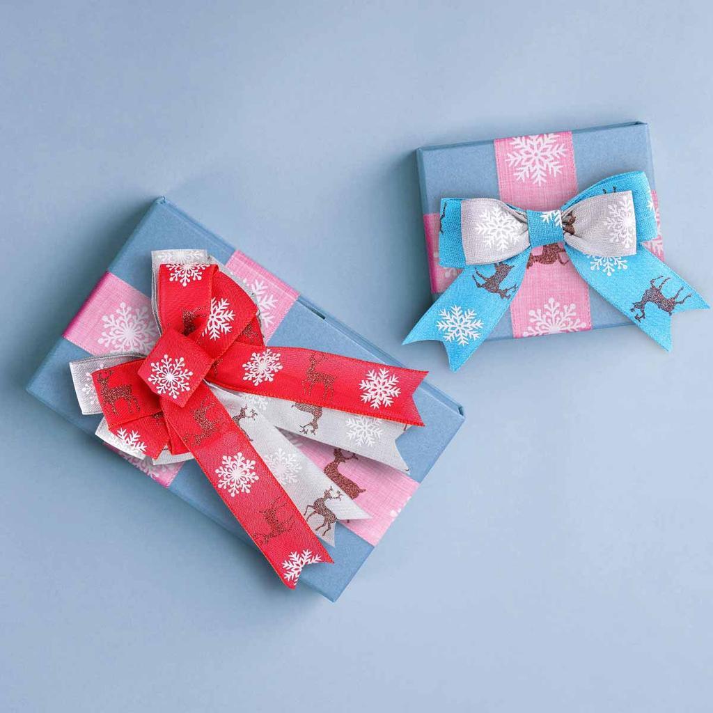 Christmas Bow Decorative Ribbon Christmas Elk Ribbon Diy Imitation Linen Webbing Material Gift Ribbon