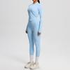 Naked double-sided grinding tight long-sleeved yoga suit outdoor running thin fitness pants sports suit women
