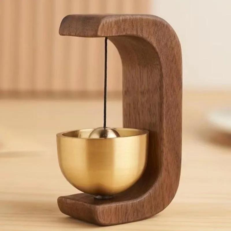 Wind-bell Magnetic Inhalation Dopamine Into The Door To Remind Bell Walnut Wind-bell Home Copper Ornam Creative Bedroom Pendant