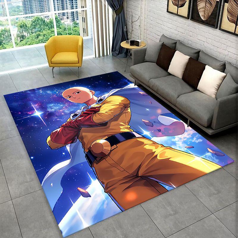 One Punch Man Saitama Cartoon Anime Carpet Rug for Bedroom Living Room Sofa Playroom Doormat Home Decor,Kid Area Rug Non-slip
